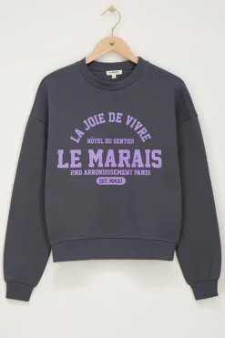 Donkergrijze Sweater La Joie De Vivre