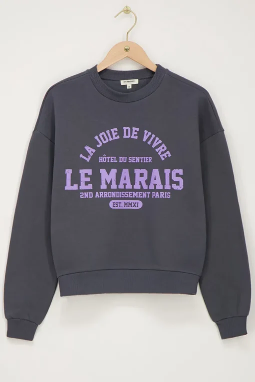 Donkergrijze Sweater La Joie De Vivre