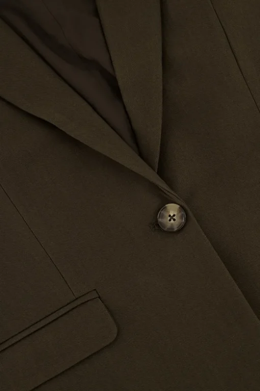Donkergroen Lang Gilet Met Klepzakken