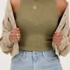 Donkergroene Basic Tanktop