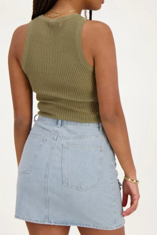 Donkergroene Basic Tanktop