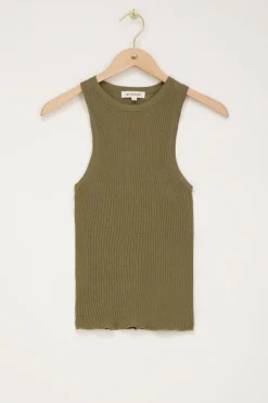 Donkergroene Basic Tanktop