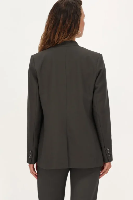 Donkergroene Blazer Met Dubbele Knopen