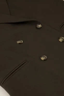 Donkergroene Blazer Met Dubbele Knopen