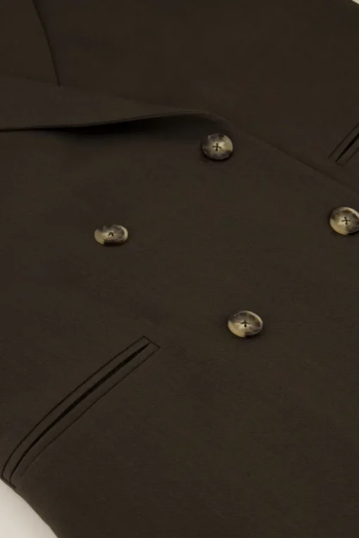 Donkergroene Blazer Met Dubbele Knopen