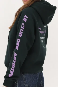 Donkergroene Hoodie "Le Club Des Artistes"