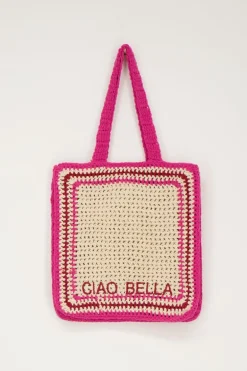 Donkerroze Gehaakte Tas Ciao Bella