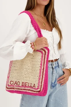 Donkerroze Gehaakte Tas Ciao Bella