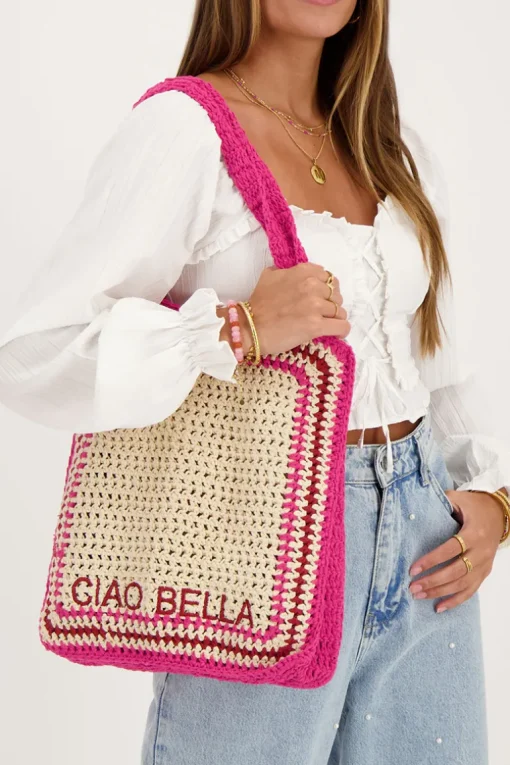 Donkerroze Gehaakte Tas Ciao Bella