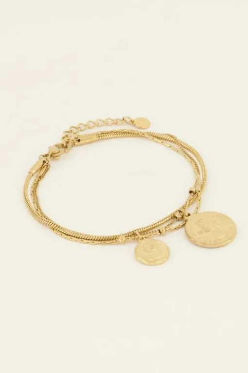 Driedubbele Armband Met Bedels