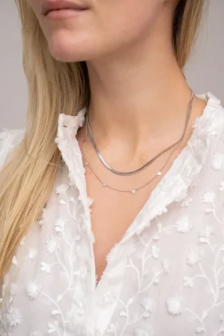 Dubbele Ketting Met Platte Schakel En Hartjes