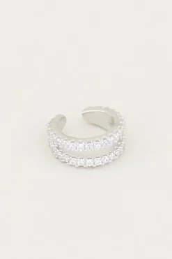 Ear Cuff Dubbele Ring Strass