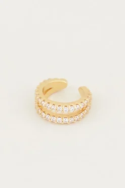 Ear Cuff Dubbele Ring Strass