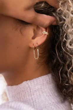 Ear Cuff Dubbele Ring Strass
