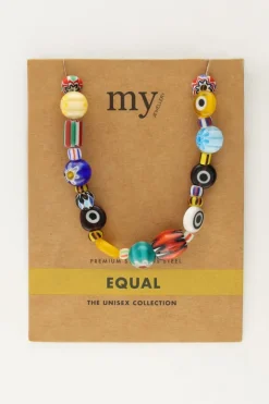 Equal Ketting Met Gekleurde Glaskralen
