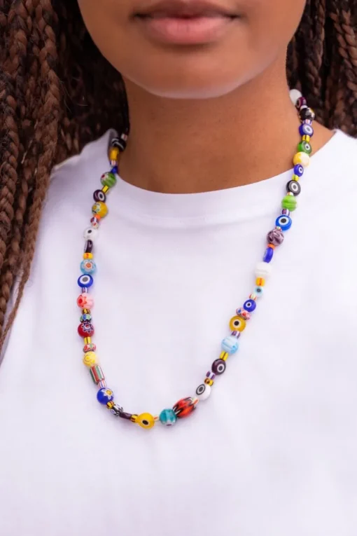 Equal Ketting Met Gekleurde Glaskralen