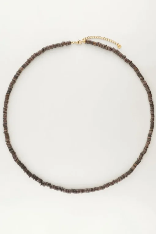 Equal Ketting Met Zwarte Platte Kralen
