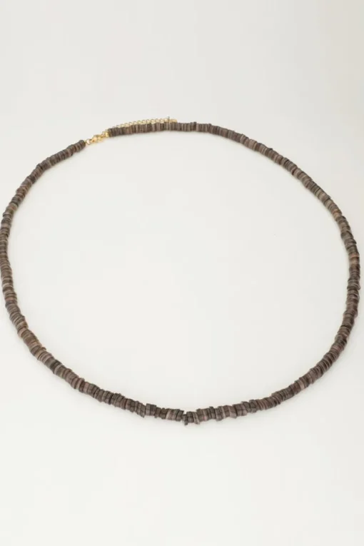 Equal Ketting Met Zwarte Platte Kralen