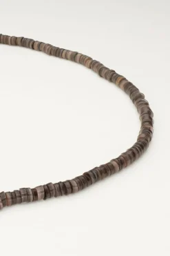Equal Ketting Met Zwarte Platte Kralen