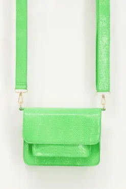 Felgroene Schoudertas Met Croco Design