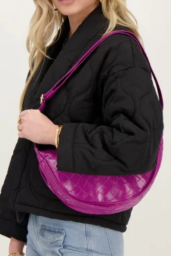Fuchsia Crossbody Met Ruitjespatroon