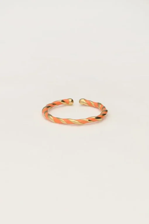 Gedraaide Ring Met Oranje