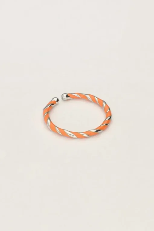 Gedraaide Ring Met Oranje