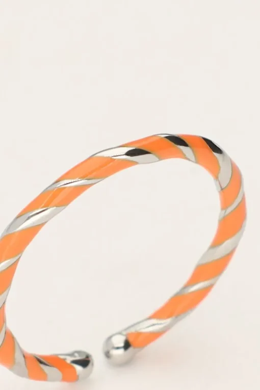 Gedraaide Ring Met Oranje