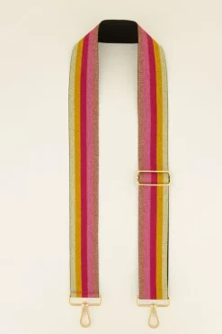 Gestreepte Multikleur Bag Strap Met Lurex