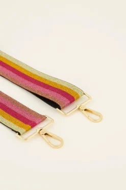 Gestreepte Multikleur Bag Strap Met Lurex