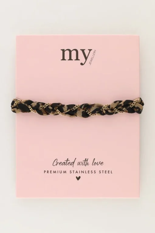 Gevlochten Armband Met Panterprint