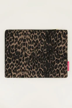 Gewatteerde Laptop Hoes Met Panterprint