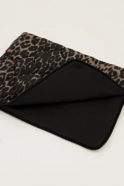 Gewatteerde Laptop Hoes Met Panterprint