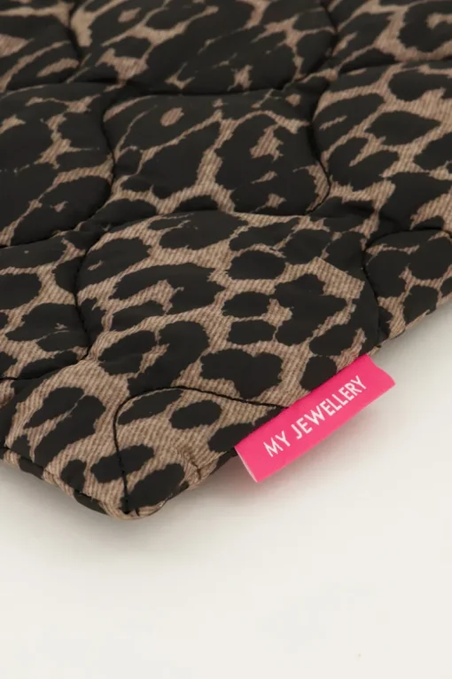 Gewatteerde Laptop Hoes Met Panterprint