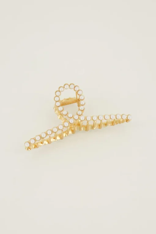Gouden Haarclip Met Parels