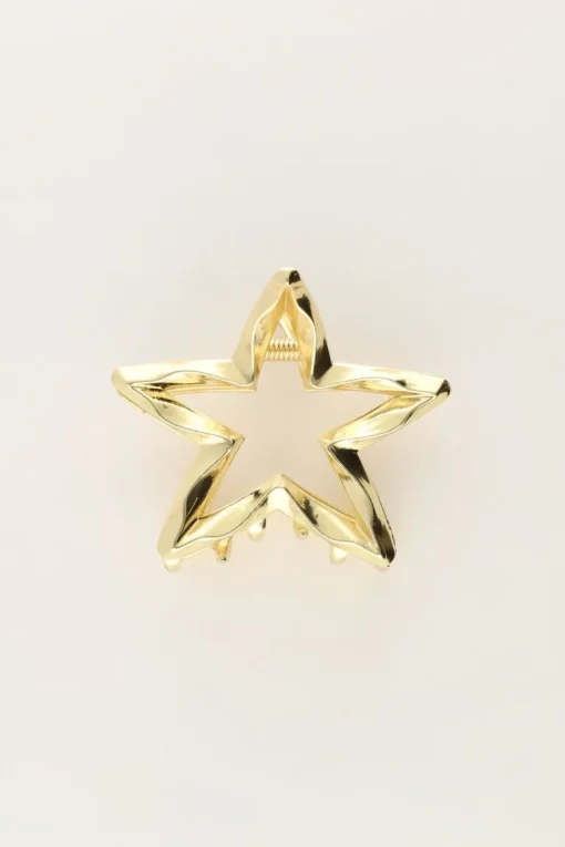 Gouden Ster Haarclip Gedraaid