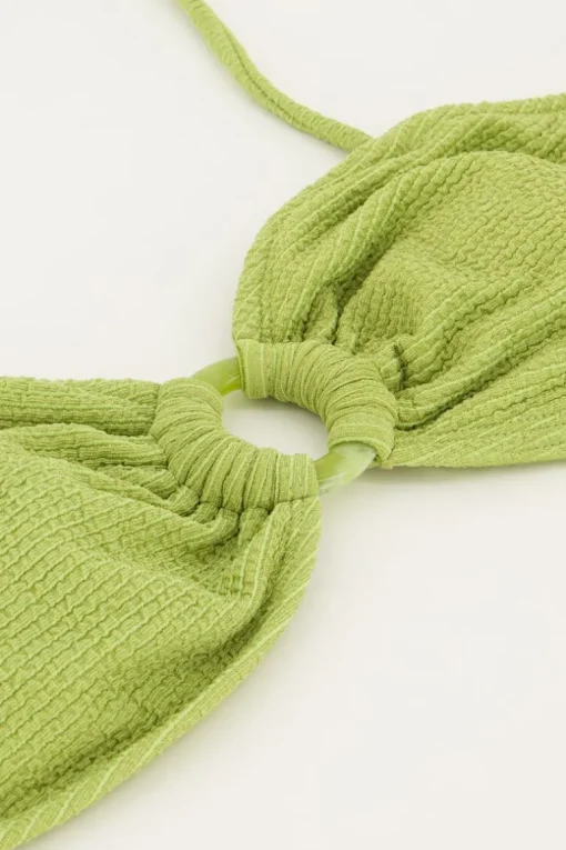 Groene Bikini Top Bandeau Met Lurex