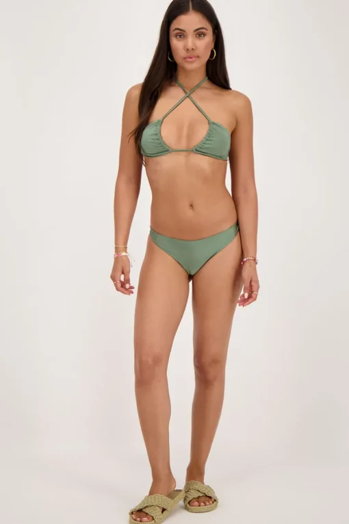 Groene Multiway Bikini Top Glanzend