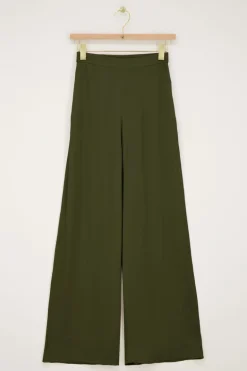 Groene Satijnen Broek Met Elastieken Band