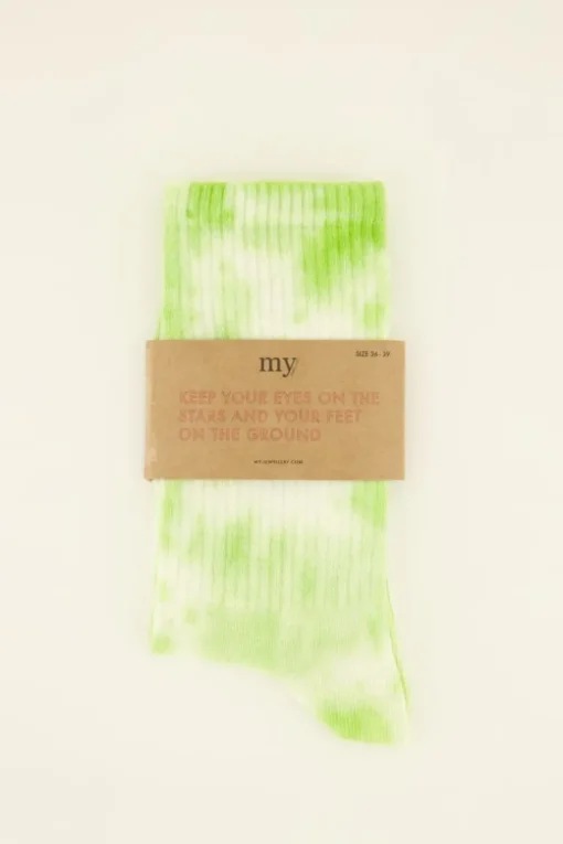 Groene Sokken Tie Dye