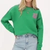 Groene Sweater Met Roze "Mon Amour Paris"