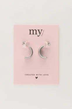 Halve Oorringen Met Ribbels