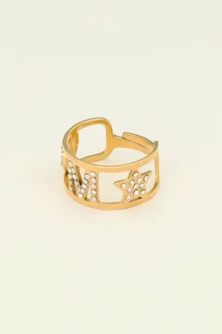 Initial Ring Met Steentjes