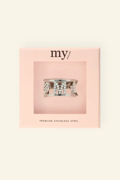 Initial Ring Met Steentjes