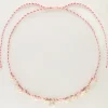 Island Paarse Koord Ketting Met Parels