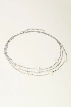 Ketting Met Drie Kettinkjes En Parels