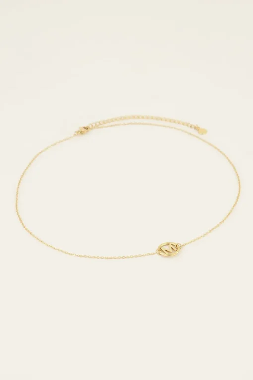 Ketting Met Initial In Ronde Bedel