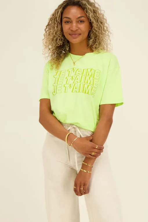 Limegroen T-shirt Je T’aime