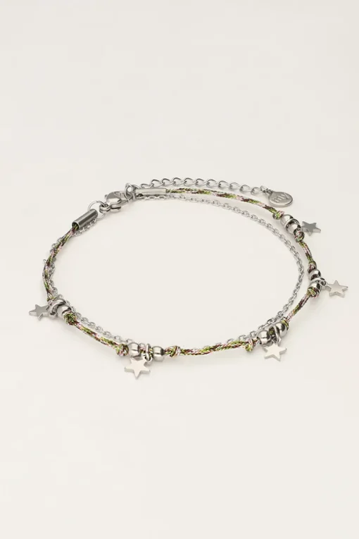 Minimalistische Armband Met Koord En Sterren