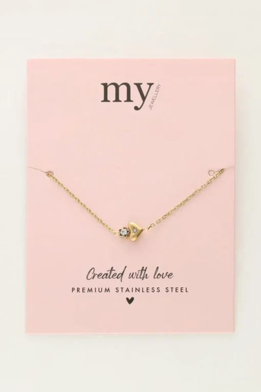 Minimalistische Armband Met Hart & Bloemetje
